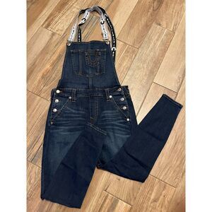 True Religion Womens Skinny Overalls Denim Jeans Large EUC